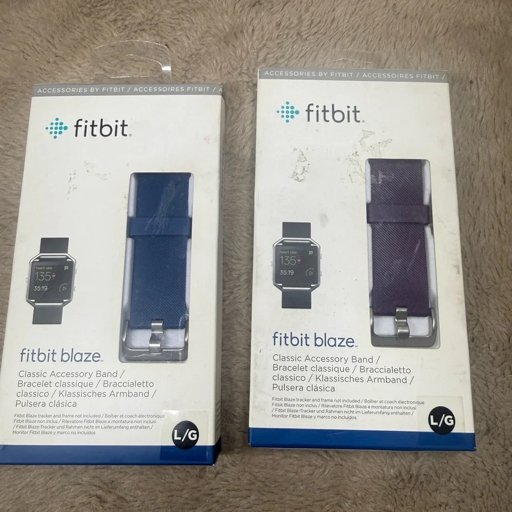 fitbit Blaze Classic Accessory Band – Set of 2- Navy Blue & Plum/Purple